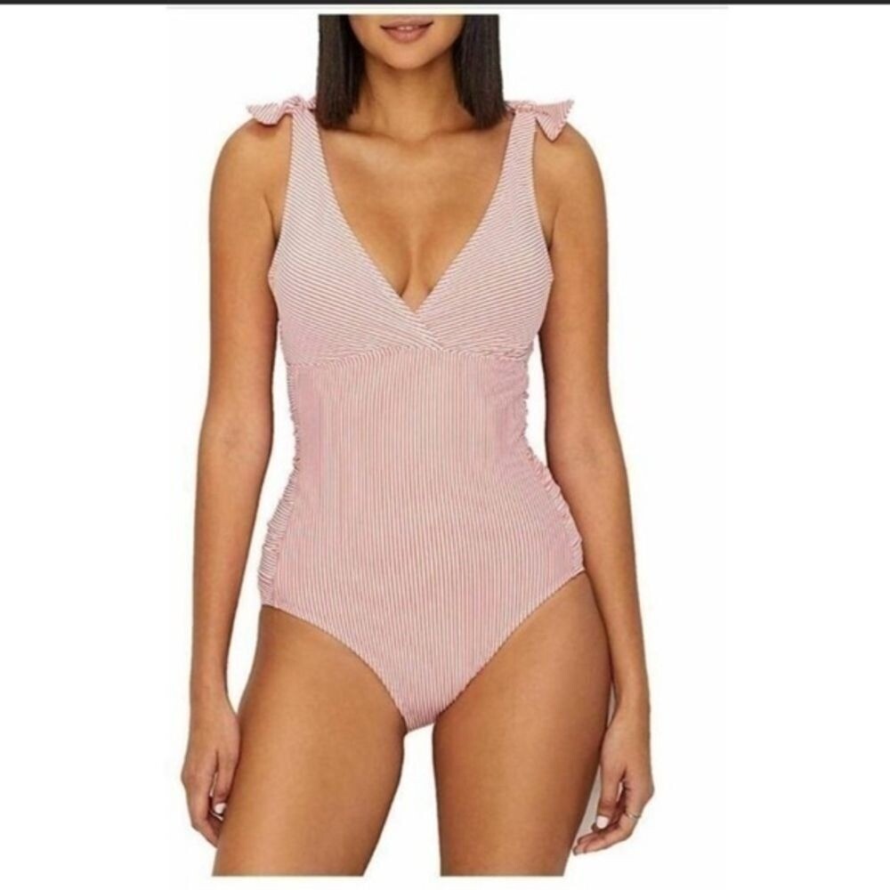Ralph Lauren Coral Striped One-Piece‎ Swimsuit